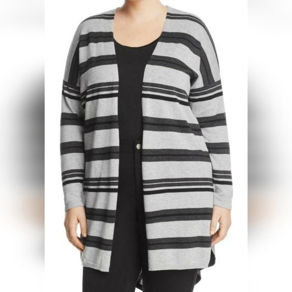 Vince Camuto Plus Size Open Front Cardigan Sweater, Gray, Women's 1X